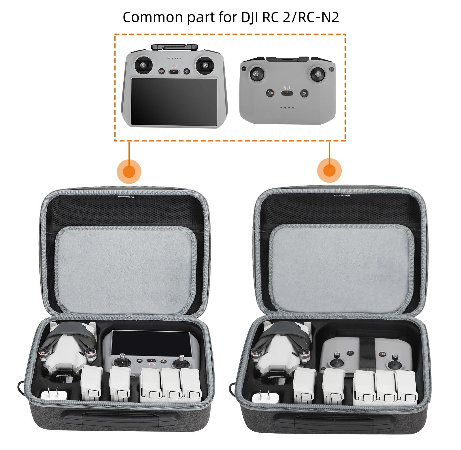 Portable Carrying Case For DJI Mini 4 Pro - Handbag Storage Bag for DJI RC 2/N1/N2 Drone Remote Controller Box 16 Portable Carrying Case For DJI Mini 4 Pro, Common part for DJI RC 2/RC-N