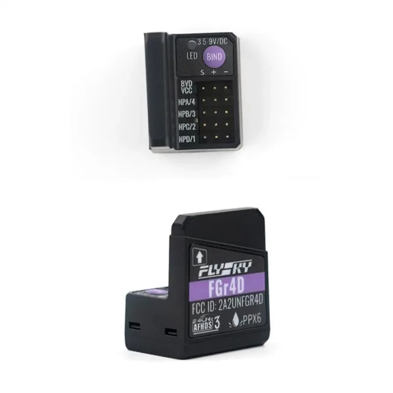 FlySky FGR4D 4CH 2.4G Receiver - Bidirectional Receiver For RC Car Remote Control