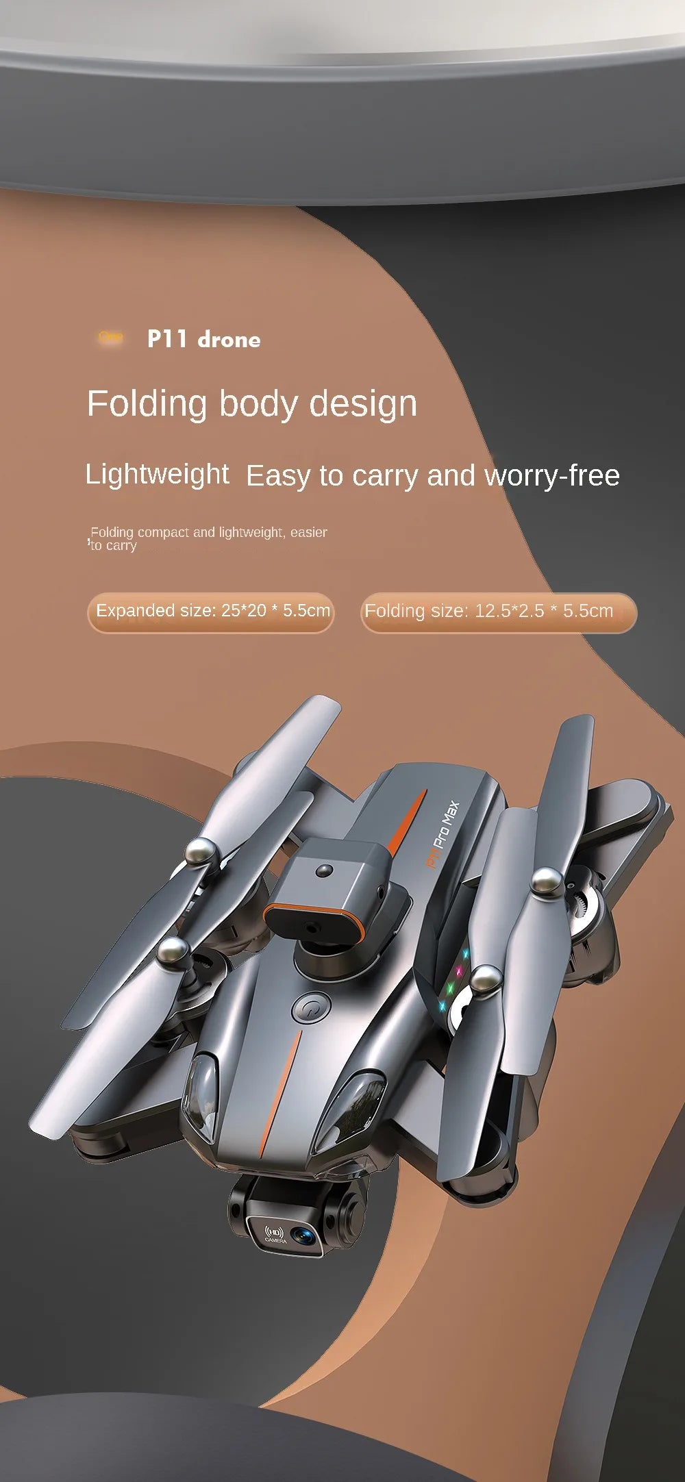 P11 Drone, p11 drone folding body design lightweight easy to carry and worry-