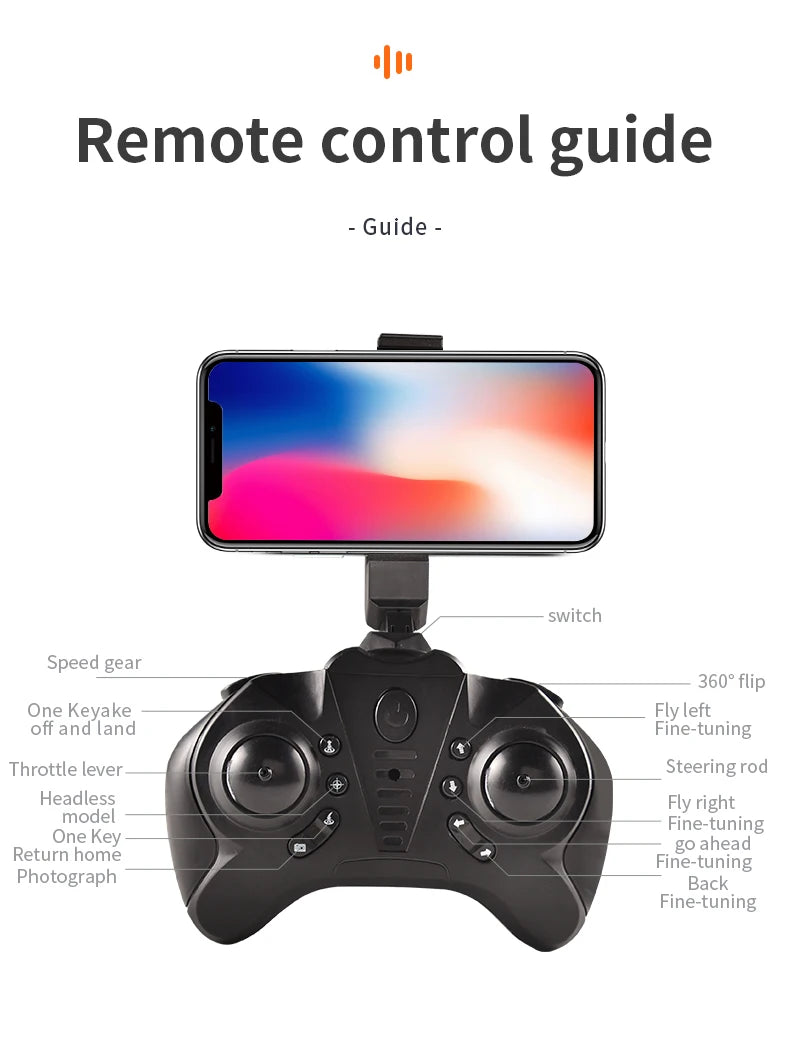 XYRC L23 Mini Drone - 4K HD Dual Camera Drones Wifi FPV Height Keep Small Foldable Quadcopter RC Dron Toy For Children Boy Gift 38 XYRC L23 Mini Drone, remote control guide fine-tuning throttle lever steering rod headless