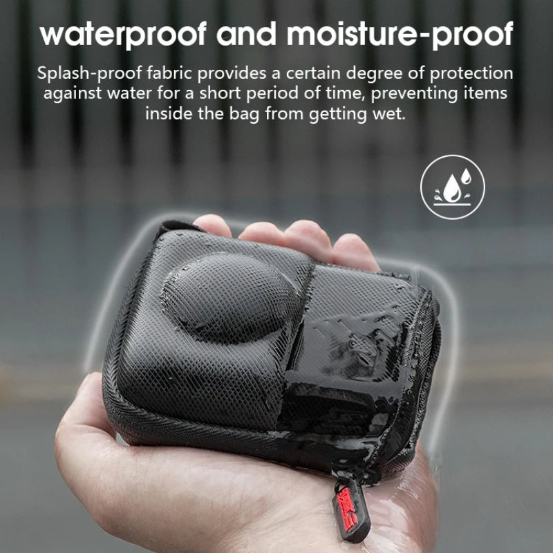 Waterproof and moisture-proof case with splash-resistant fabric for short-term water protection.