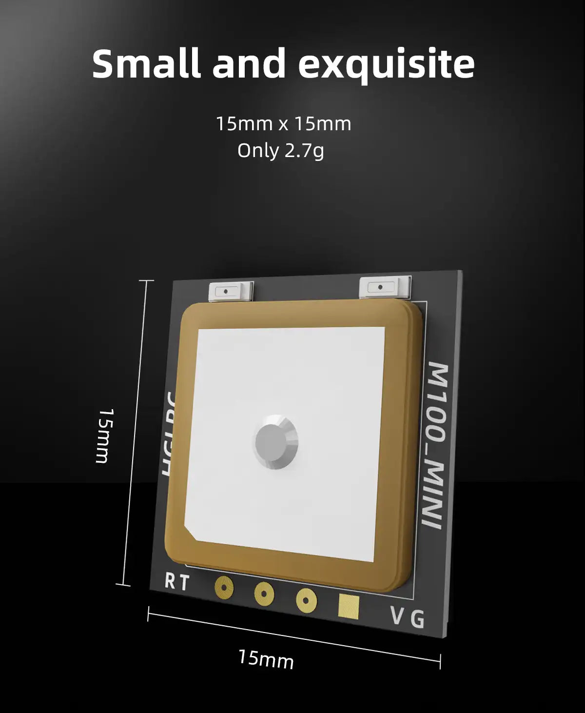 Selected ceramic antenna and externally expanded PCB design allow M100_MINI GPS to