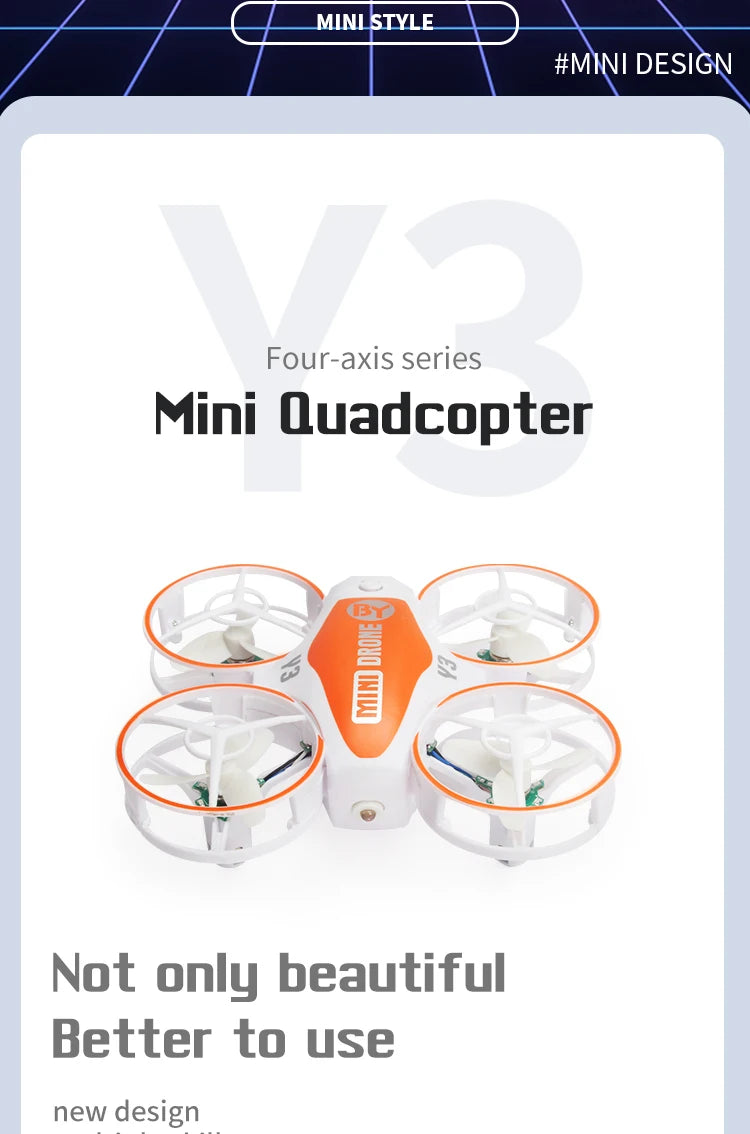 Y3 Mini Ufo Quadcopter with Lights - Remote Control Helicopter Aircraft Dron Drones Children's Toys for Boys 10 Y3 Mini Ufo Quadcopter with Lights, four-axis series mini quadcopter bu 2 0 not