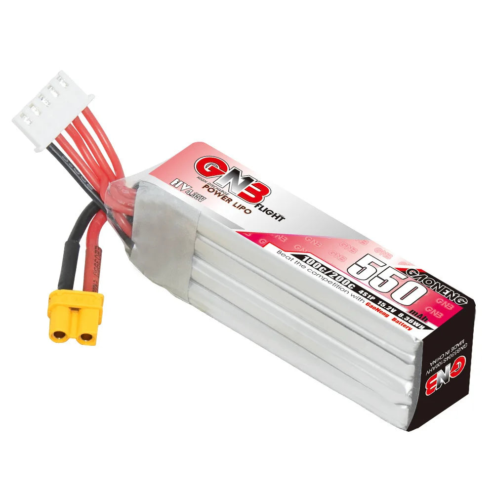 GNB 4S HV 15.2v 550mAh 100c / 200c Lipo-hommelbatterij met XT30