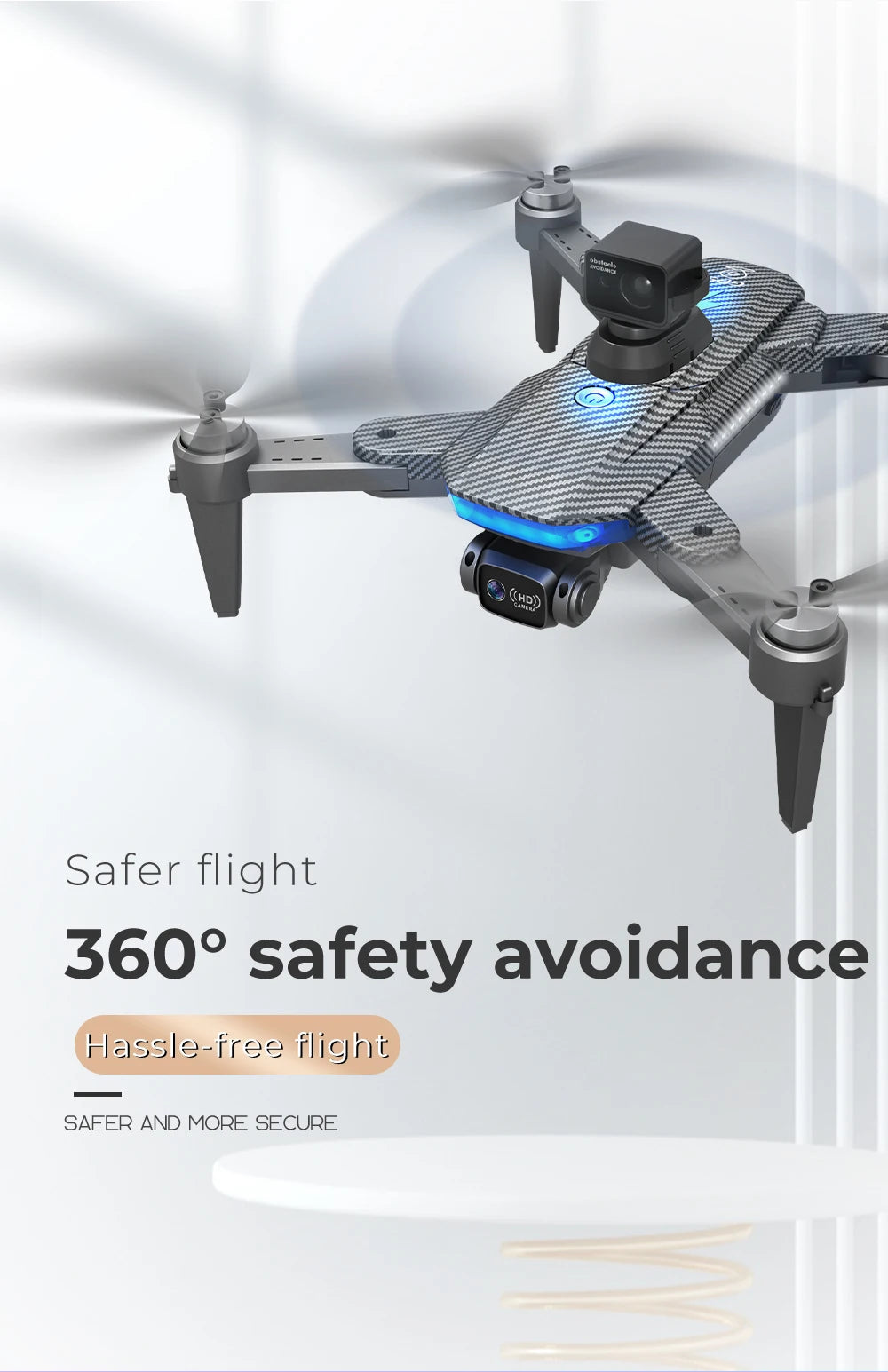 HJ90 PRO GPS Drone, safer flight 360o safety avoidance Hassle-free flight SAFER AND MORE S
