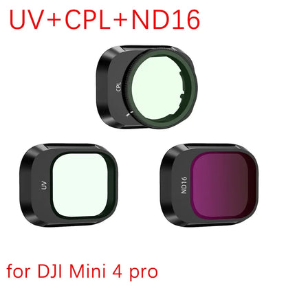 Aluminum Alloy Filter Set for DJI Mini 4 Pro Filter Camera - Optical Glass ND8/16/32/64 CPL Polarizer Nd Filters Accessoires