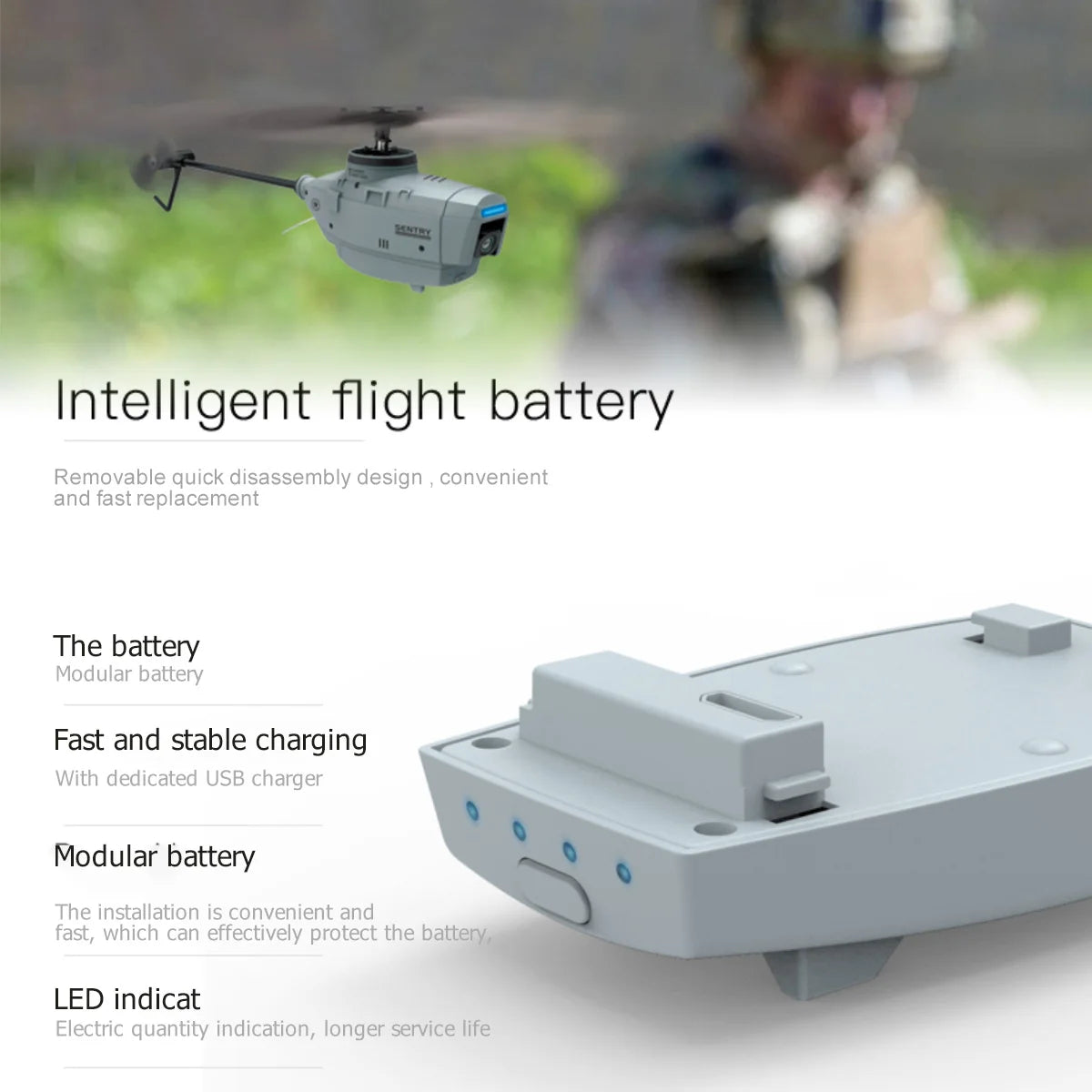 C127 2.4G RC Helicopter, Intelligent flight battery Removable quick disassembly design , convenient and fast