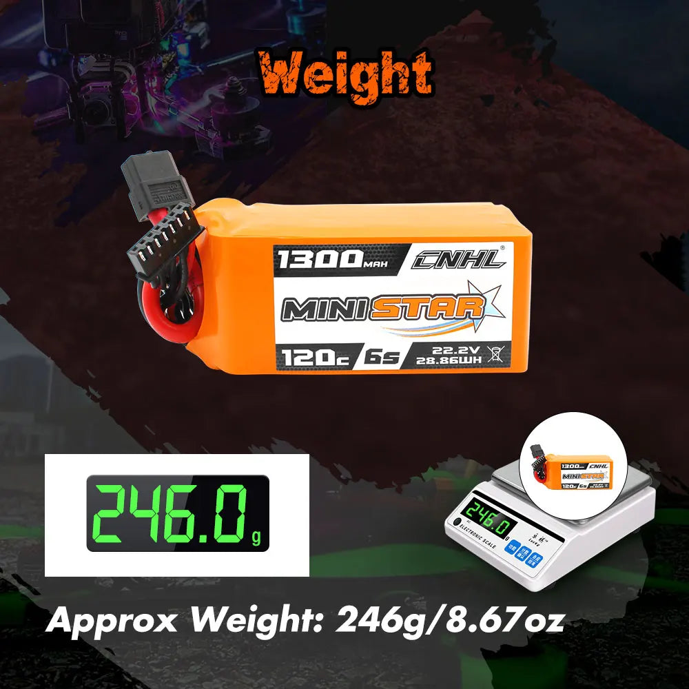 CNHL 6S 22.2V Battery SPECIFICATIONS Wheelbase :