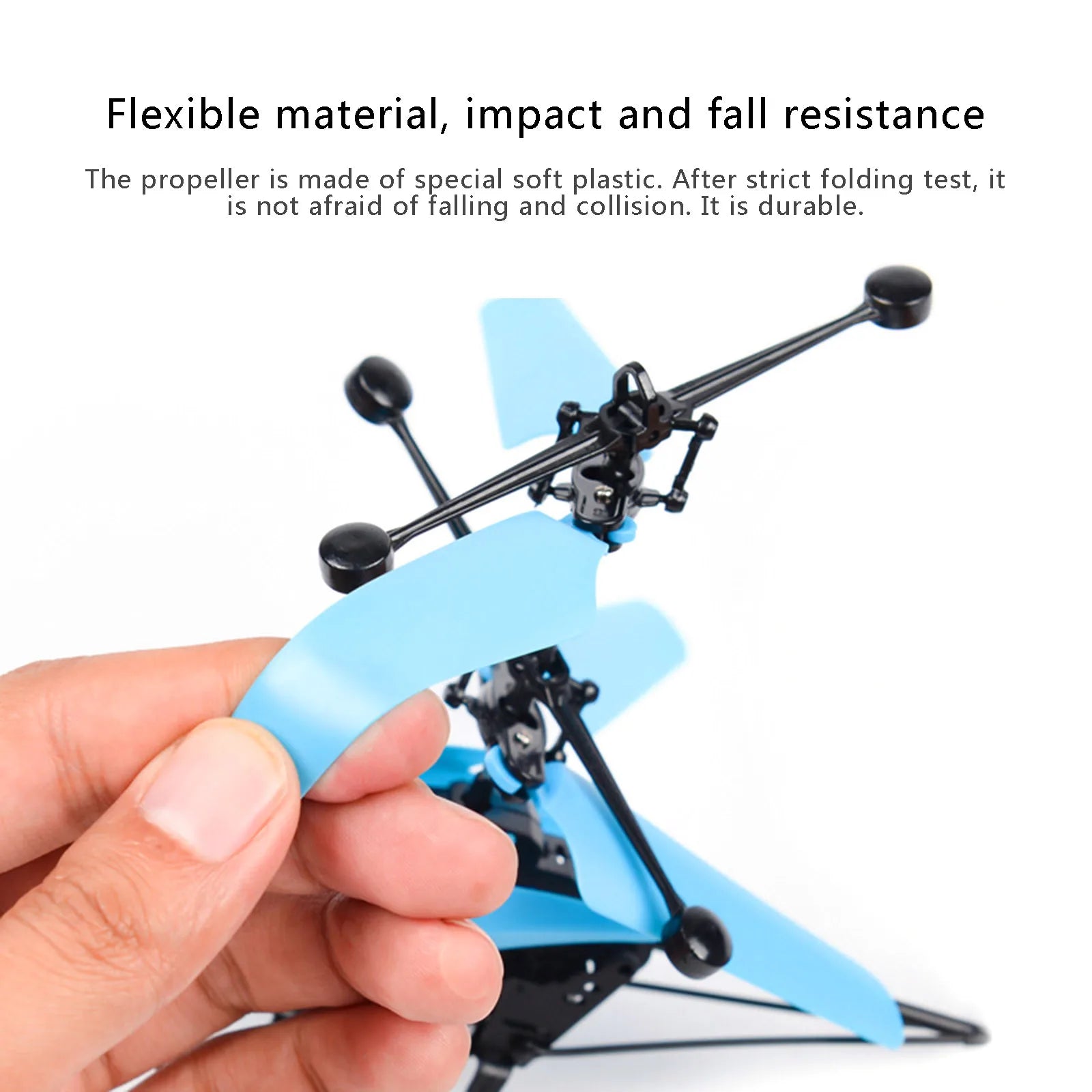 YKF1303 RC Helicopter, the propeller is made of special soft plastic: after strict folding test, it is not afraid