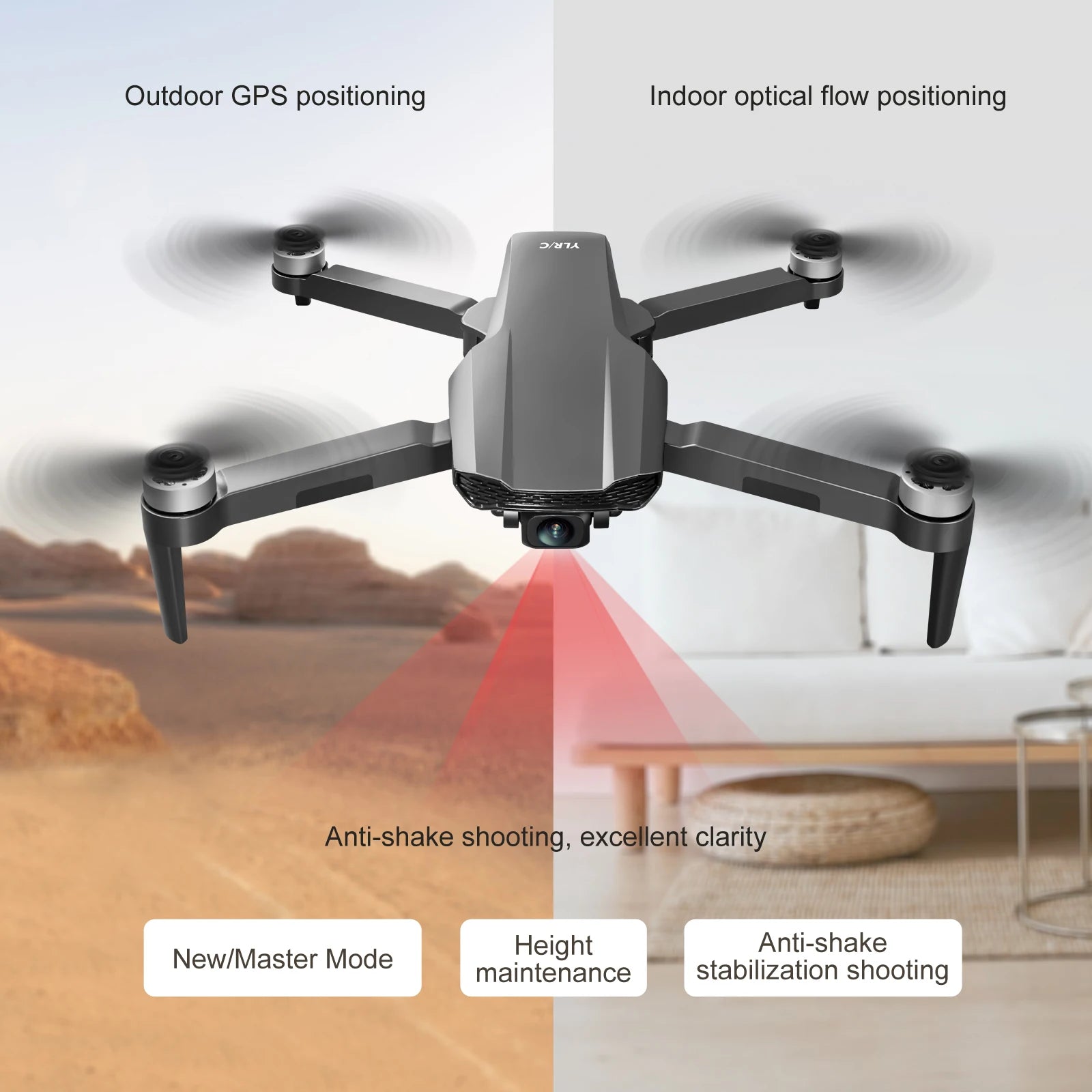 QJ S106 GPS Drone, outdoor gps positioning indoor optical flow positioning . excellent clarity