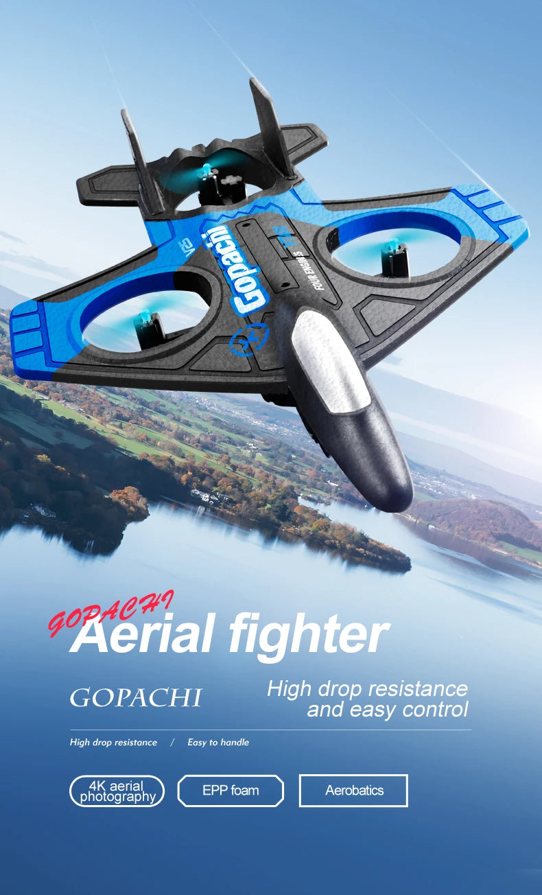 4DRC V17 RC Plane, @Aerial fighter GOPACHI High drop resistance and easy control Easy to handle 4K