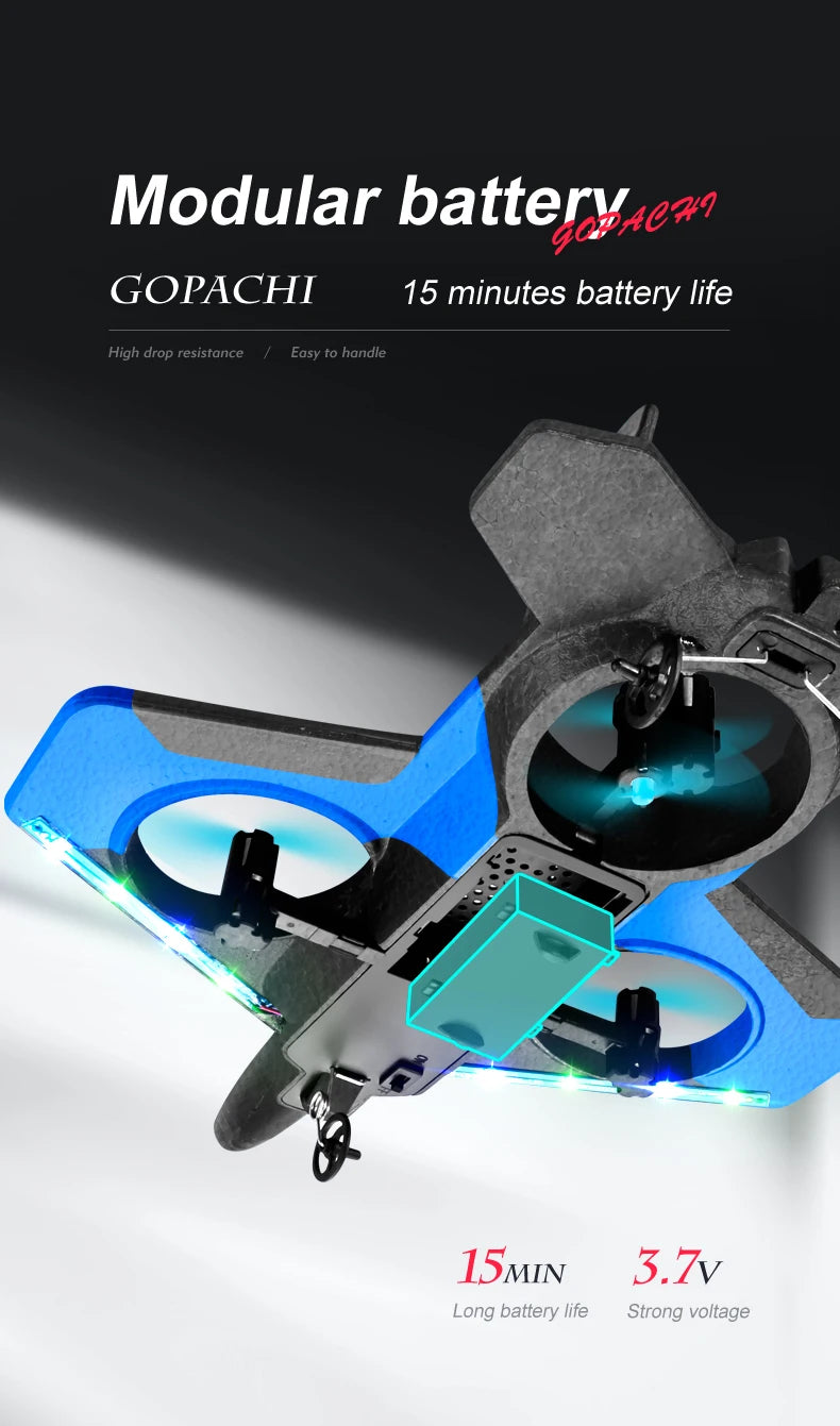 4DRC V17 RC Plane, ea GOPACHI 15 minutes battery life High drop resistance to handle 15MIN 3.T