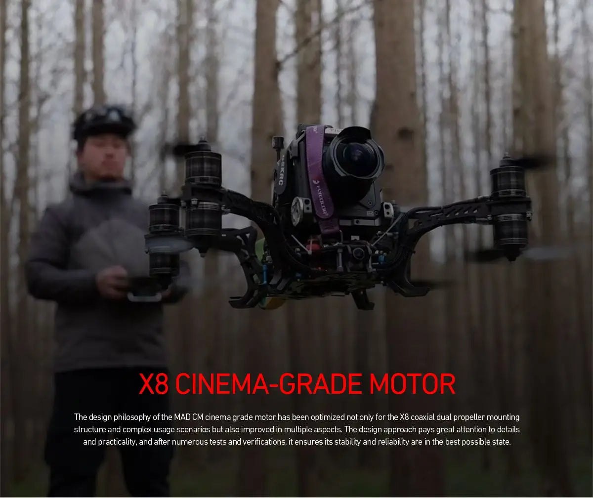 MAD CM3120 BANSHEE Brushless Motor, High-performance brushless motor for X8 coaxial drone with focus on stability, detail, and practicality.