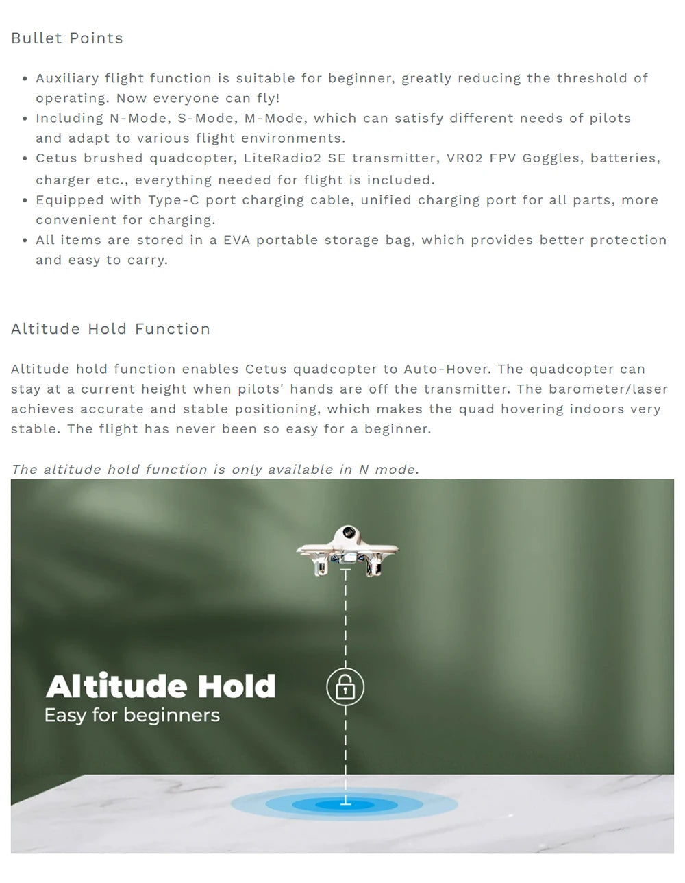 BetaFPV Cetus Pro/Cetus FPV Kit, LiteRadio2 SE transmitter, VR02 FPV goggles, batteries, charger