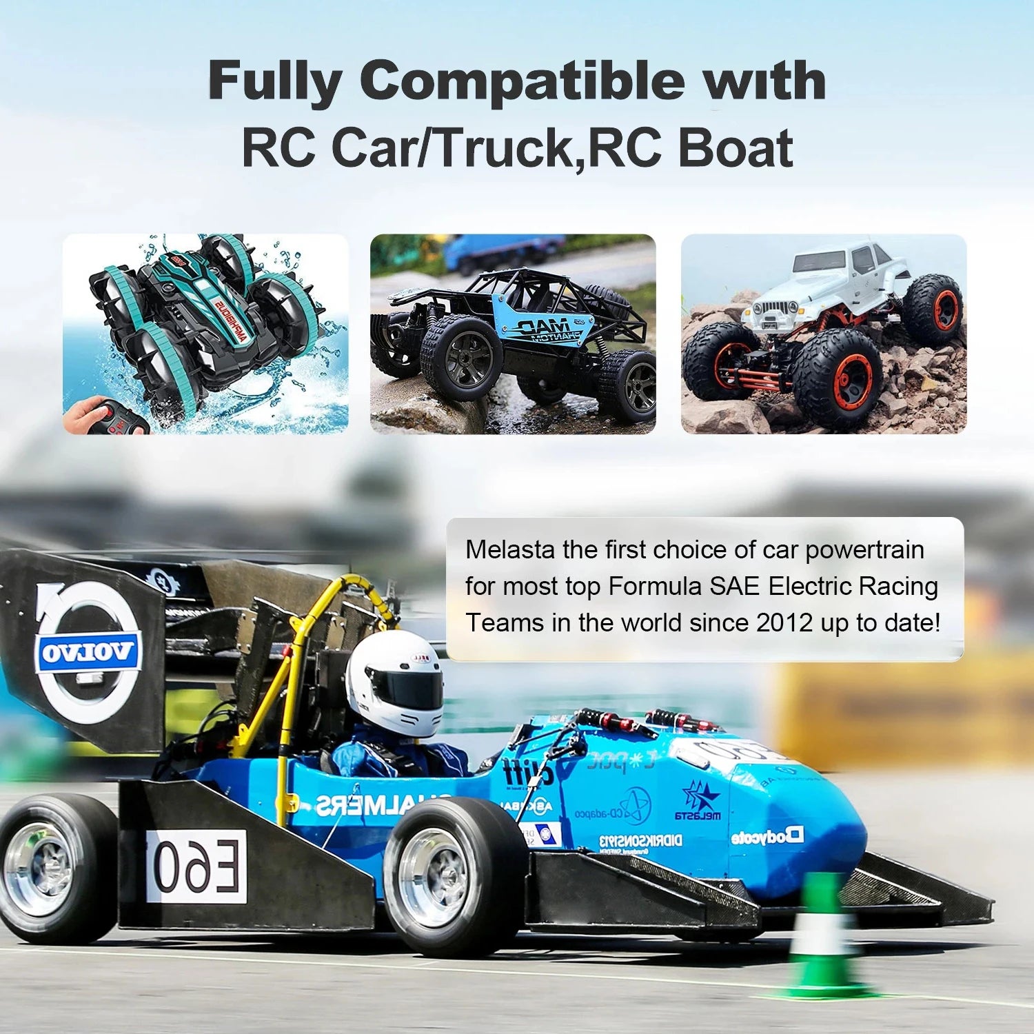 Mkepa 7.2V 6800mAh NiMH Replacement RC Battery, Melasta is the first choice of car powertrain for most top Formula SAE Electric Racing Teams