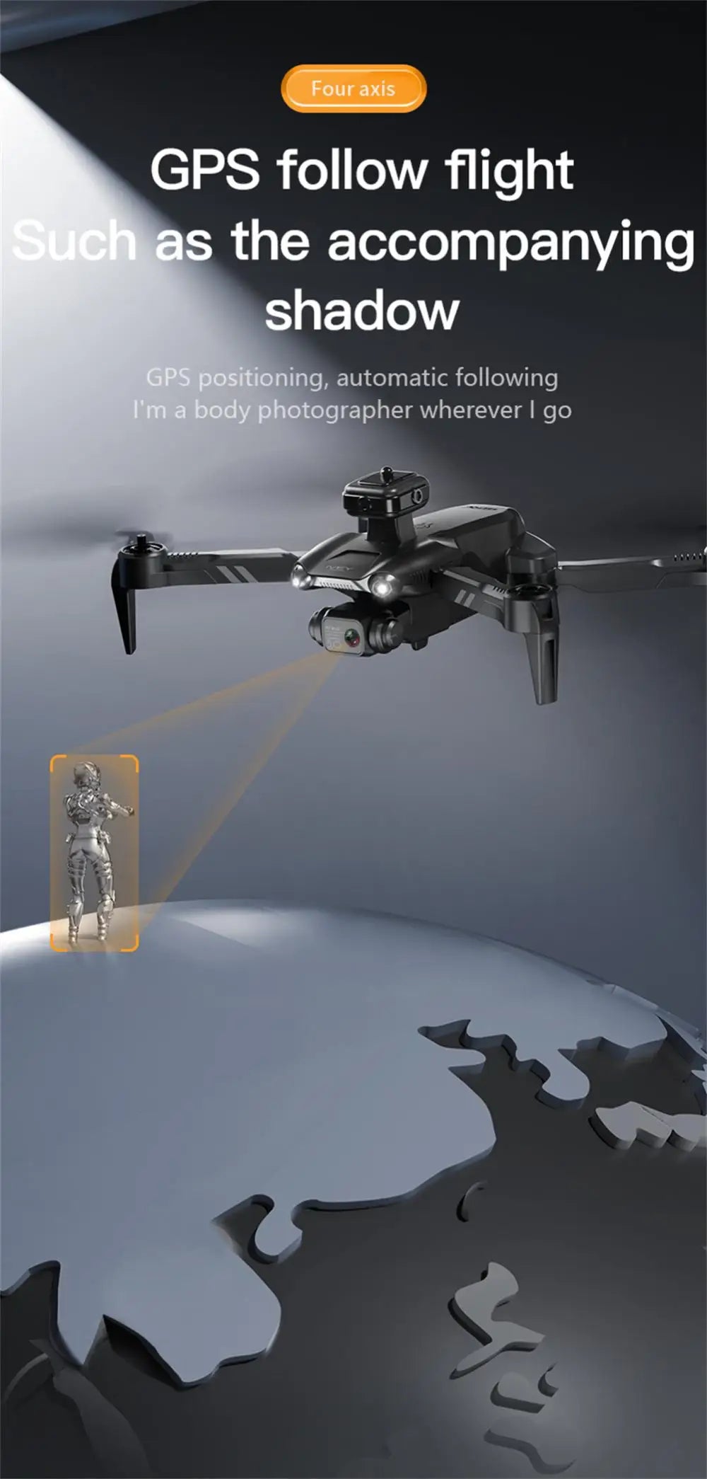 V28 Drone, axis gps follow flight such as the accompanying
