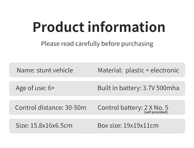 4WD RC Car Drift Stunt Car, stunt vehicle Material: plastic + electronic Age of use: 6+ Built in battery: 3.7