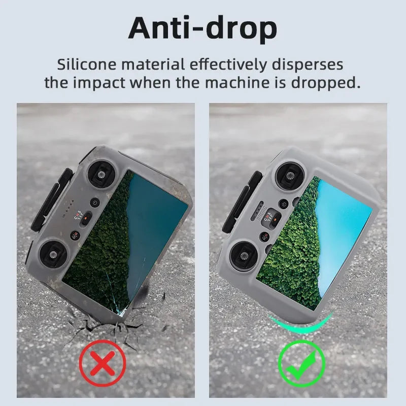 Silicone Case Cover for DJI Mini 4 Pro RC 2 Remote Controller - PU Adjustable Lanyard for DJI Mini 4 Pro Neck Strap Accessories 35 Anti-drop Silicone material effectively disperses the impact when the machine is dropped