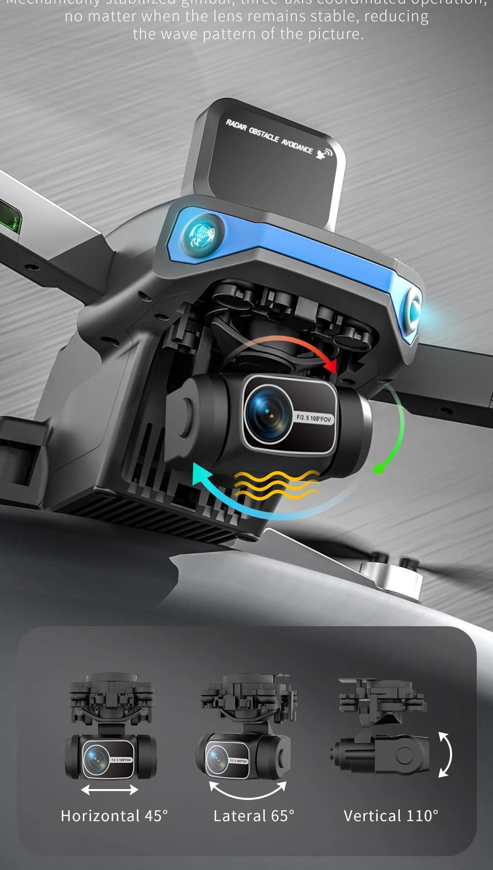 AE3 / AE3 PRO Max GPS Drone, no matter when the lens remains stable, the wave pattern of the picture