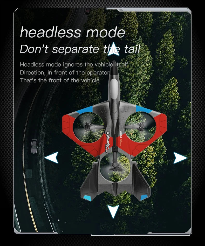 V27 Rc Foam Plane, headless mode ignores the vehicle itself direction, in front of the operator . headless