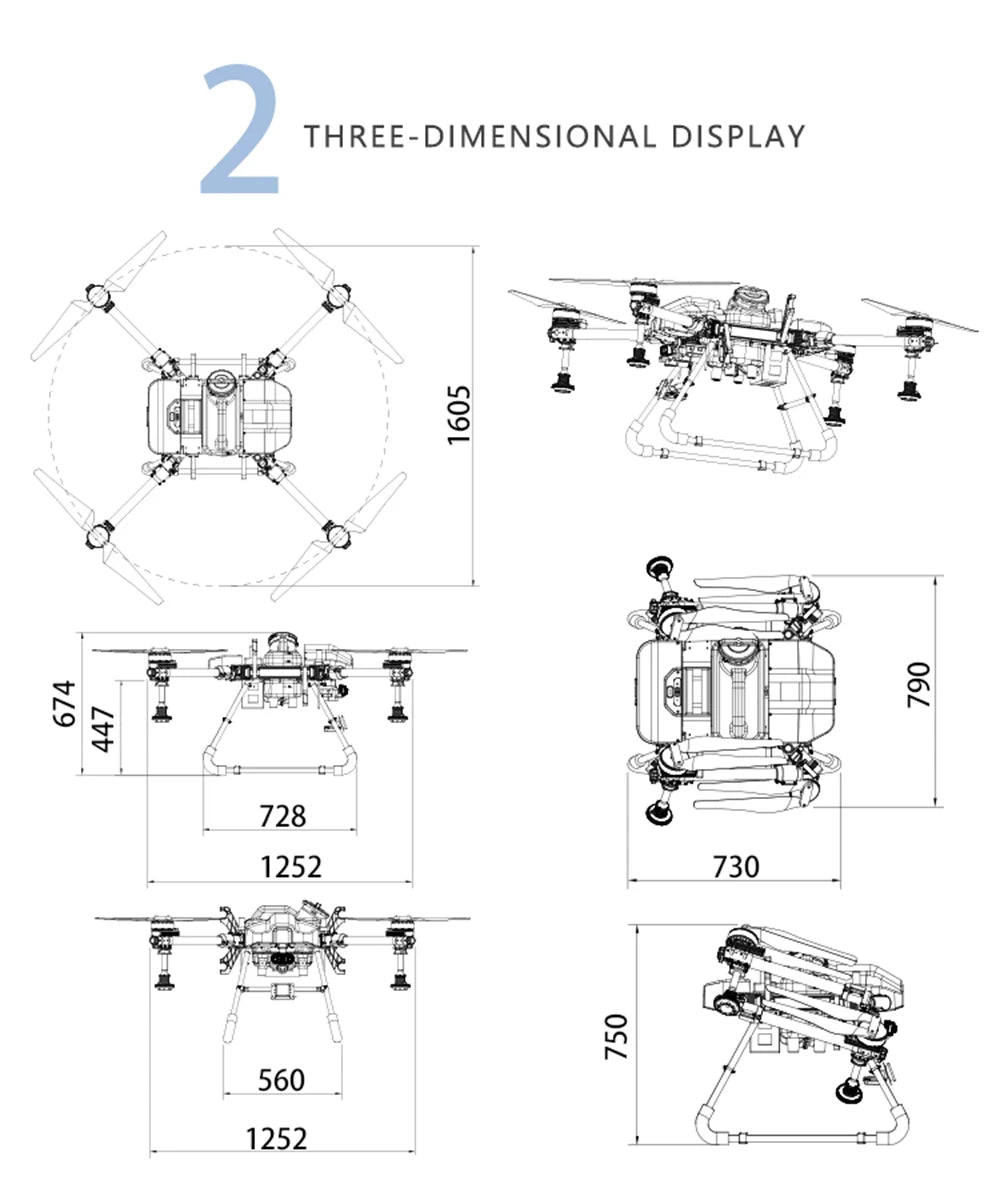 Agricultural spraying drone frame kit for Dreameagle X410Z with 4-axis control and 10L capacity for efficient crop management.