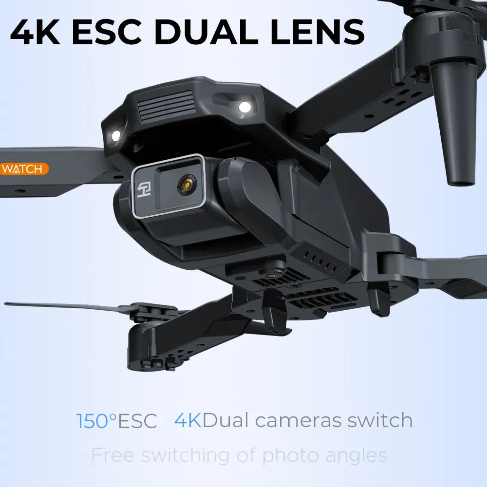 E66 Drone, 4K ESC DUAL LENS WATCH 2 I5OESC 4KDual