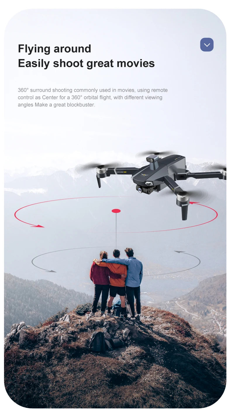 8819 Drone - 2023 NEW Drone Profesional Reperter GPS WIFI 3-Axis Gimbal Camera Helicopter Brushless Motor FPV 6K HD RC Quadcopter Aircraft Professional Camera Drone 44 8819 Drone, Easily shoot great movies 360" surround shooting commonly used in movies