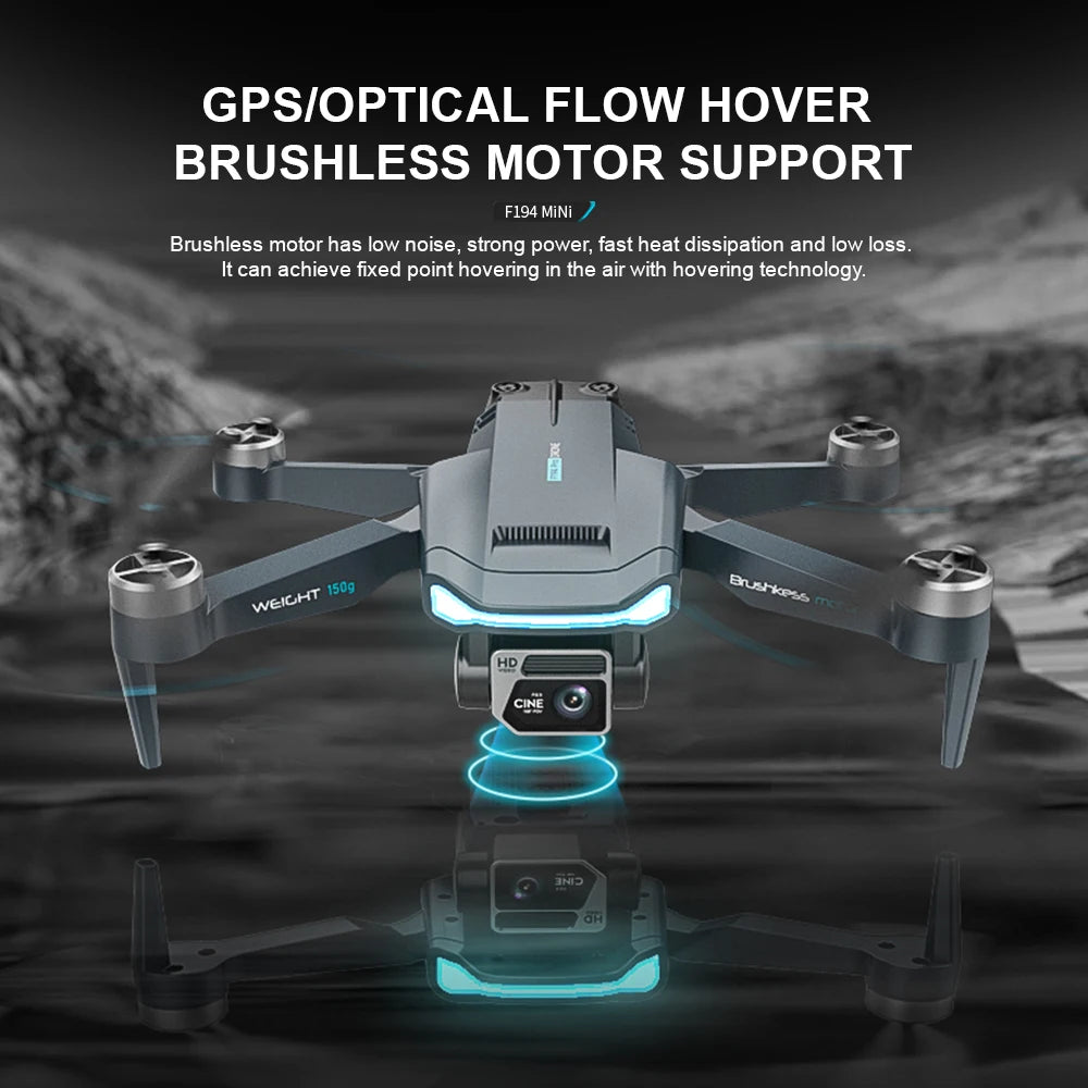 F194 Mini GPS Drone, GPSIOPTICAL FLOW HOVER BRUSHLESS MOTOR SUPPORT F19