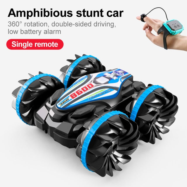 2.4G Amphibious Stunt, Amphibious stunt car 3609 rotation, double-sided driving, low battery alarm Single