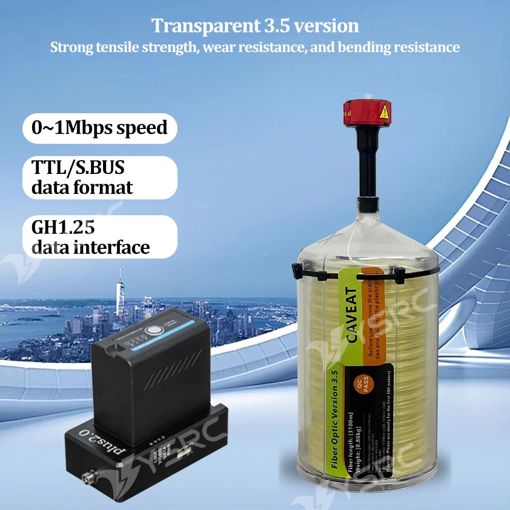Modulo di estensione relè per dati di immagine in fibra ottica FPV, collegamento ottico SKY, bobine G657A2 da 0,44 mm (2–10 km), 30 km cablati