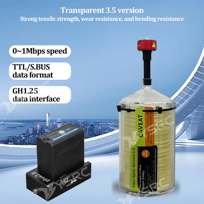 Modulo di estensione relè per dati di immagine in fibra ottica FPV, collegamento ottico SKY, bobine G657A2 da 0,44 mm (2–10 km), 30 km cablati