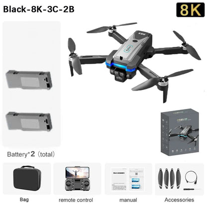 S8S Drone, Black-8K-3C-2B 8K Battery* 2 (total) remote control manual