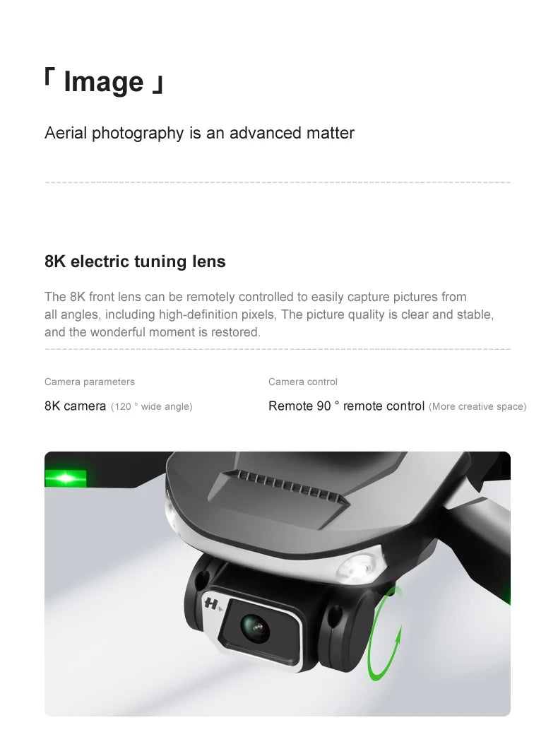 LU20 Drone - 8K Profesional GPS ESC With Dual Camera 360 Obstacle Avoidance Foldable 4K Quadcopters Toy Gift 30 LU20 Drone, 8k front lens can be remotely controlled to easily capture pictures from all