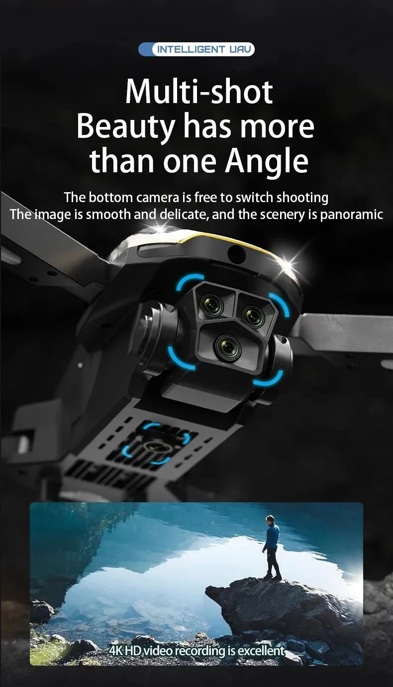 TESLA Drone, the bottom camera is free to switch shooting The image is smooth and delicate, and the scenery is