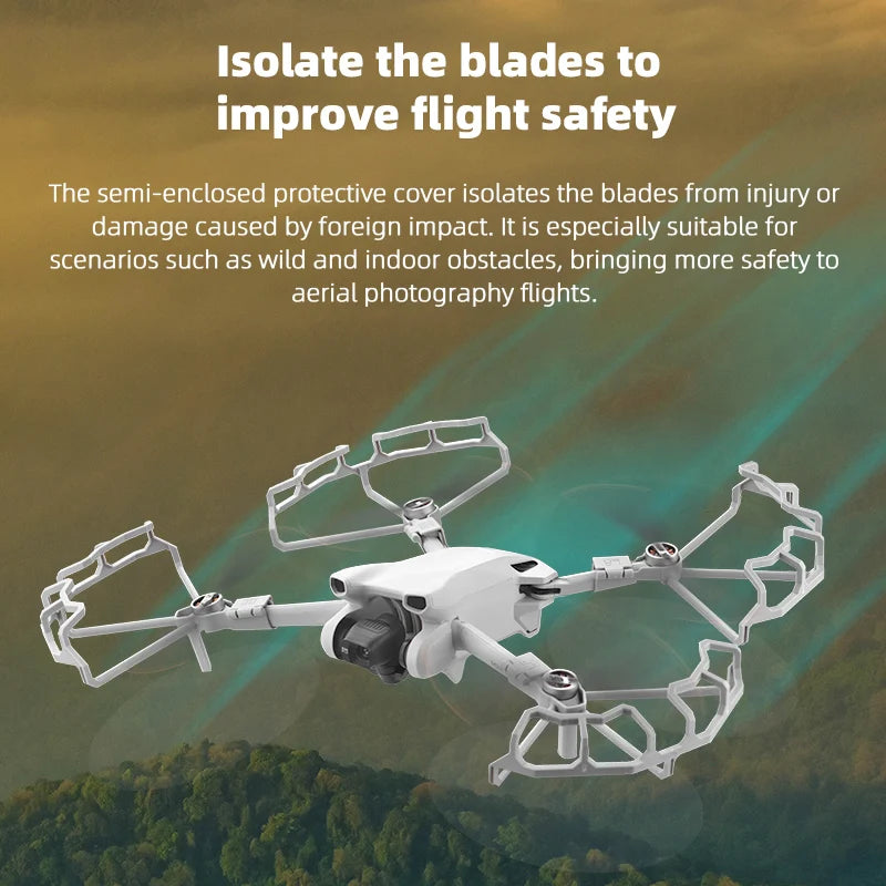 Propeller Protector Guard for DJI MINI 3 Drone - Light Weight Propellers Props Blade Wing Fan Cover Cage Drone Accessories 11 Propeller Protector Guard for DJI MINI 3 Drone, Isolate the blades to improve flight safety . semi-enclosed protective cover