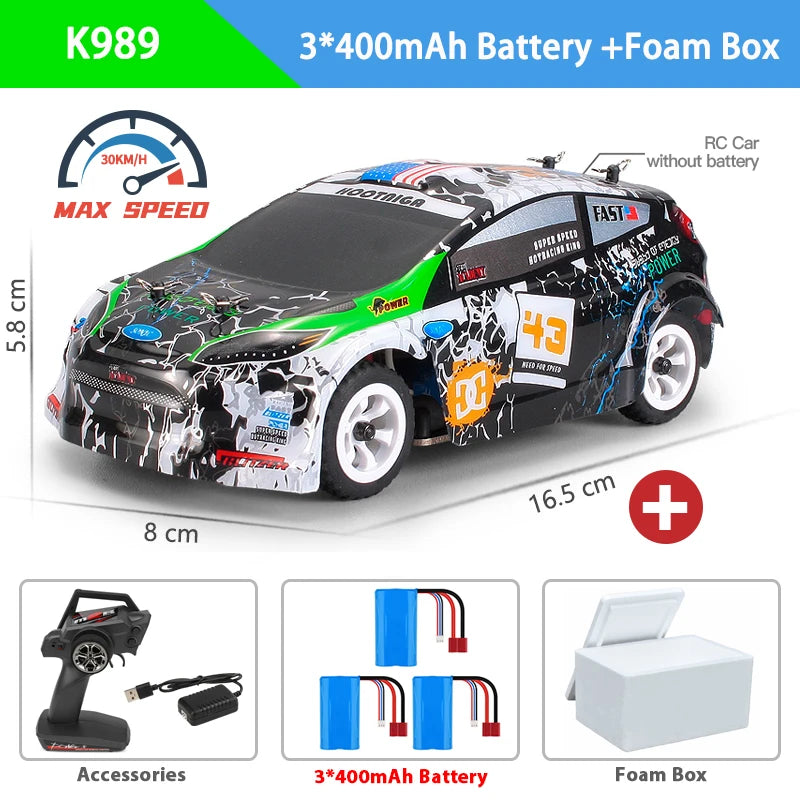 WLtoys K969 Samochód RC Drift 1:28, prędkość 30KM/H, 4WD, metalowe podwozie, system 2.4GHz