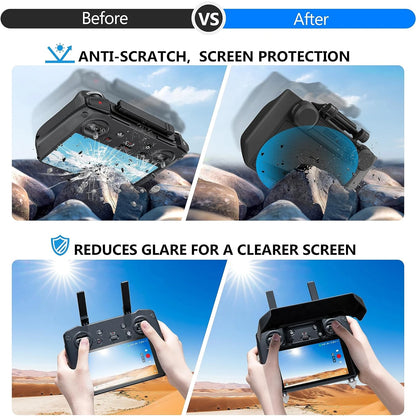 StartRC 2-in-1 Sun Hood Joystick Cover, Anti-scratch screen protection, reduces glare for clearer view.