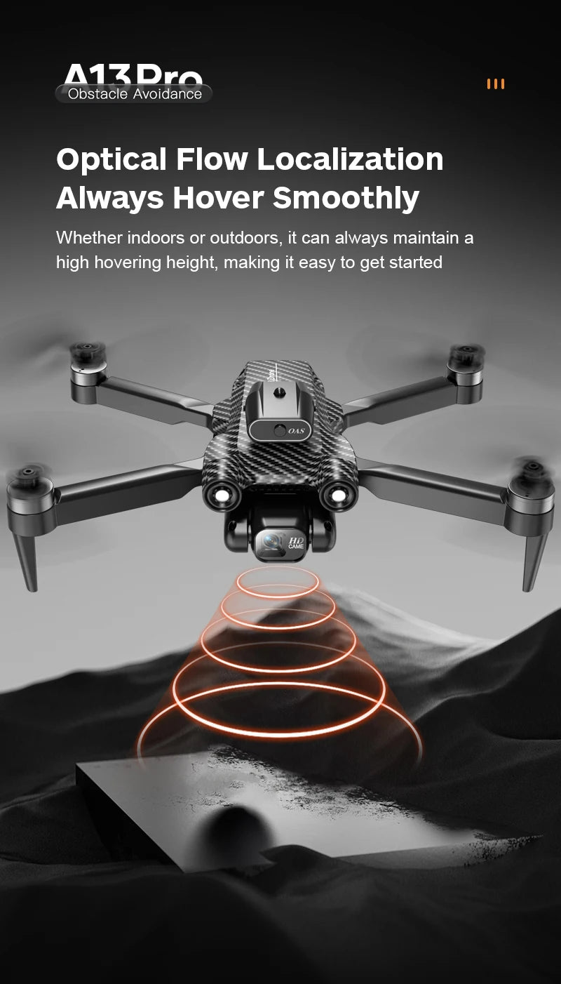 A13 Drone - 2023 New Professional Brushless Aerial Photography Obstacle Avoidance Quadcopter RC Foldable Helicopter Dron Gift 37 A13 Drone, 113dro obstacle avoidance optical flow localization always hover