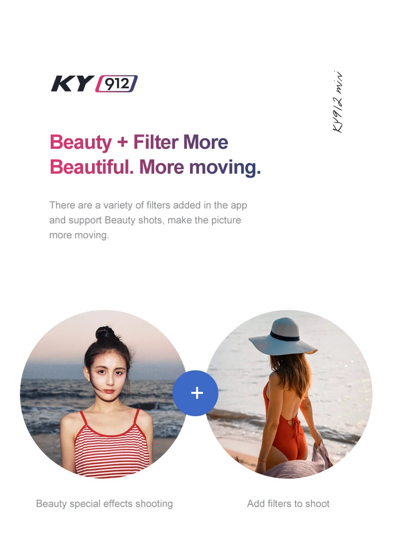 XYRC KY912 Mini Drone, there are a variety of filters added in the app and support beauty