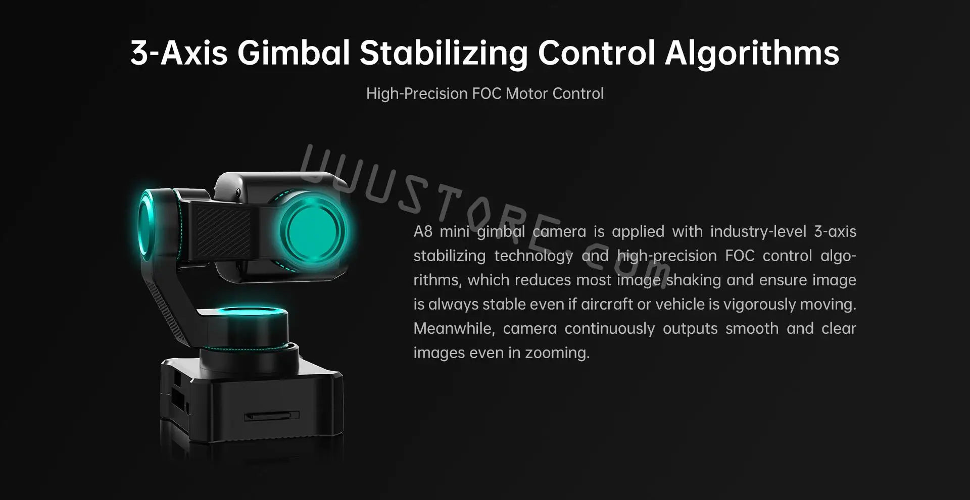 A8 mini camera is applied with industry-level 3-axis stabilizing technology and high-