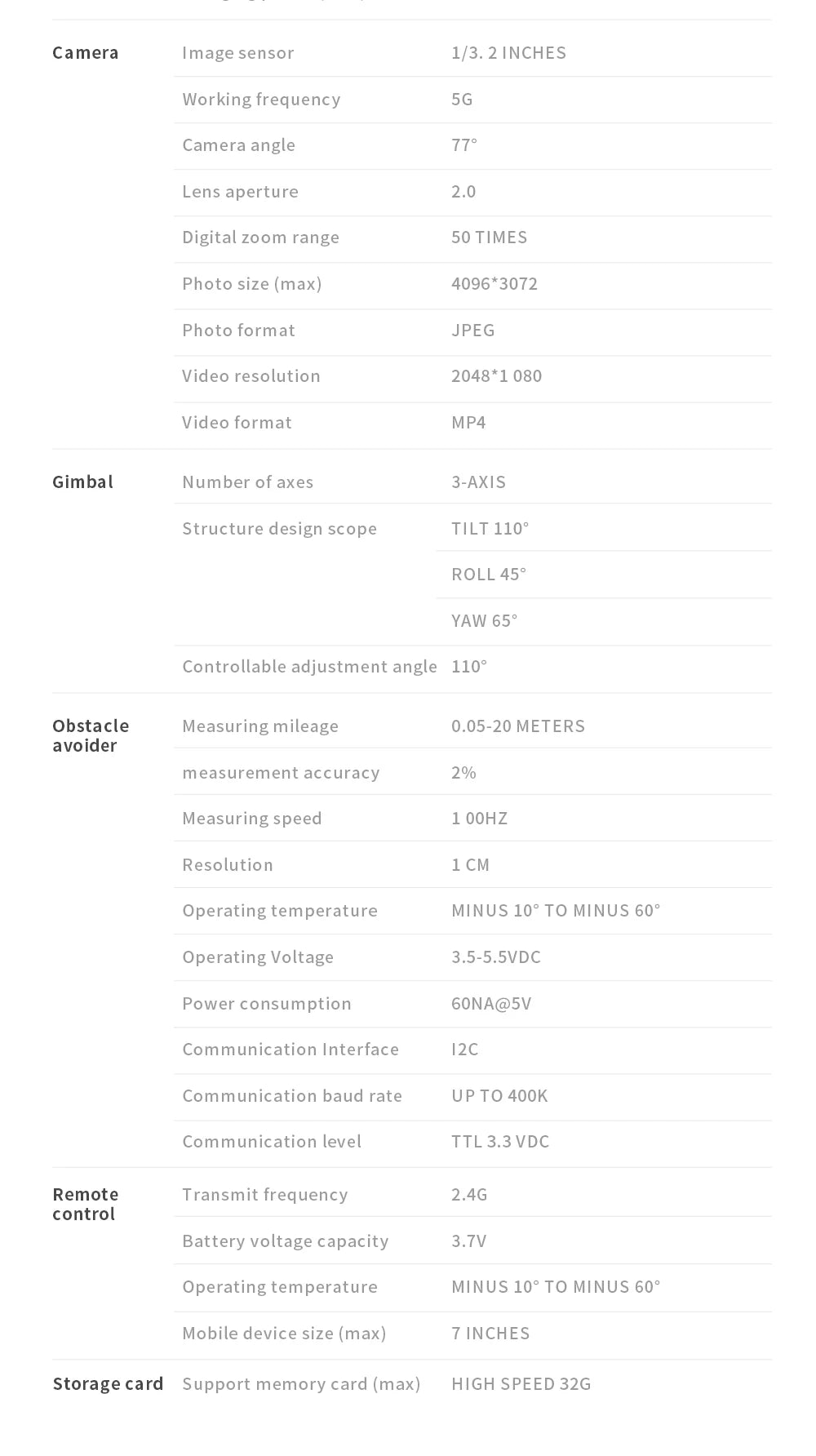 HGIYI SG906 MAX2  Drone, Camera Image sensor 1/3.2 INCHES Working frequency 56 Camera angle 77 Lens aperture 2.0