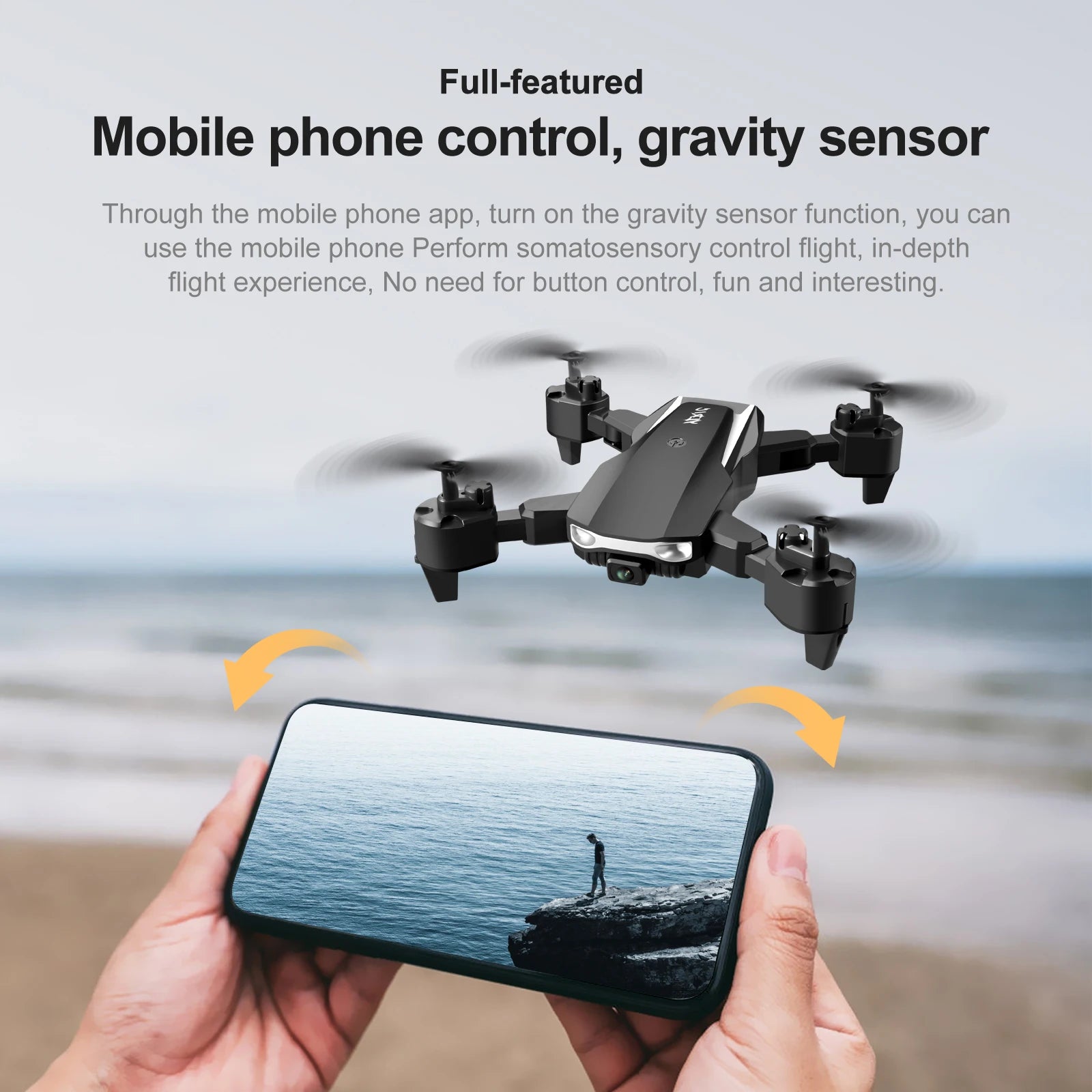 S90 Mini Drone, mobile phone control, gravity sensor through the mobile phone app, turn on