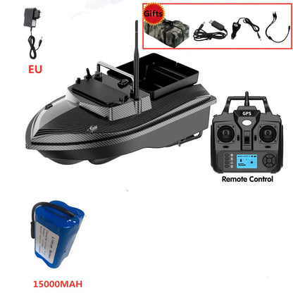 Tccicadas V060 GPS Fishing Bait Boat, 500M RC Distance, 160 Positions, 2kg Single Hopper, Auto Return, Dual Motors, CE