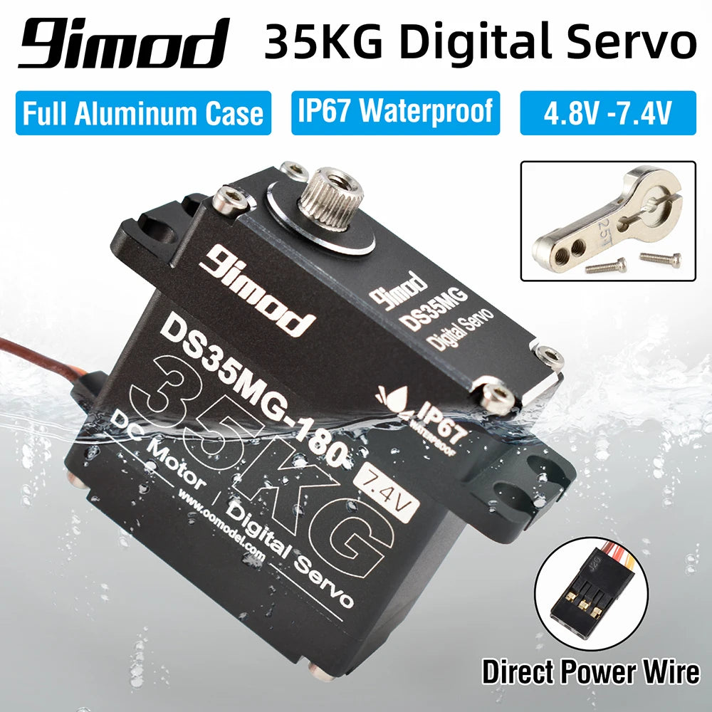 9imod DS35MG, 9imod 35KG Digital Servo Full Aluminum Case IP67 Waterproof 4.8V