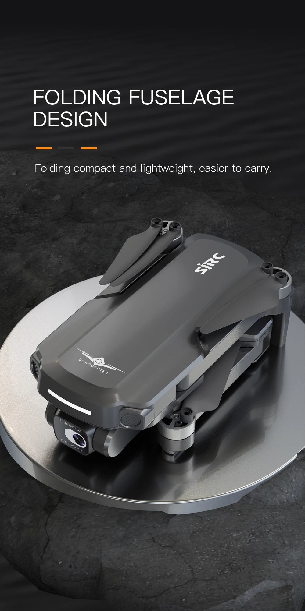 SJRC F5S PRO Drone, Foldable and lightweight design for easy carrying