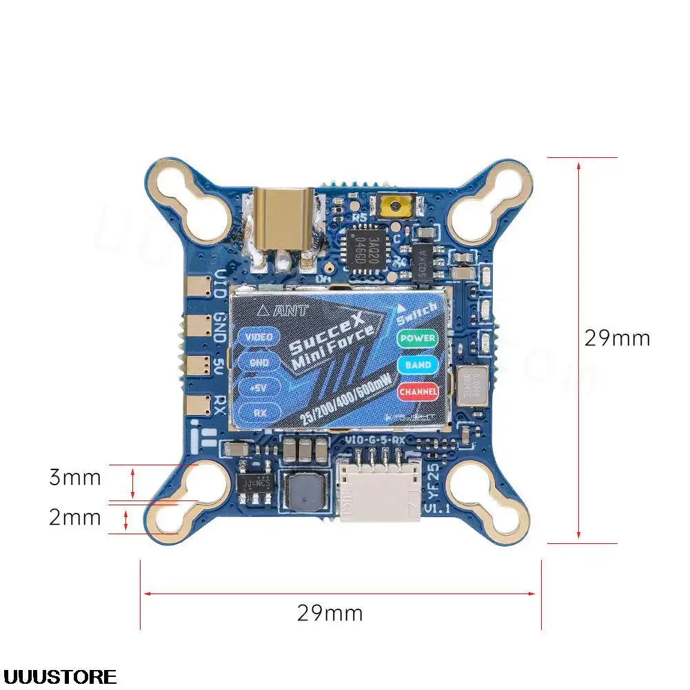 iFlight SucceX Force VTX Video Transmitter - 5.8GHz 25mW / 100mW / 400 mW / 600mW VTX Adjustable for FPV Racing drone part DIY Accessory 10 iFlight SucceX Force VTX, 2mm 29mm UUUSTORE Unck Succe Min Force 25/200