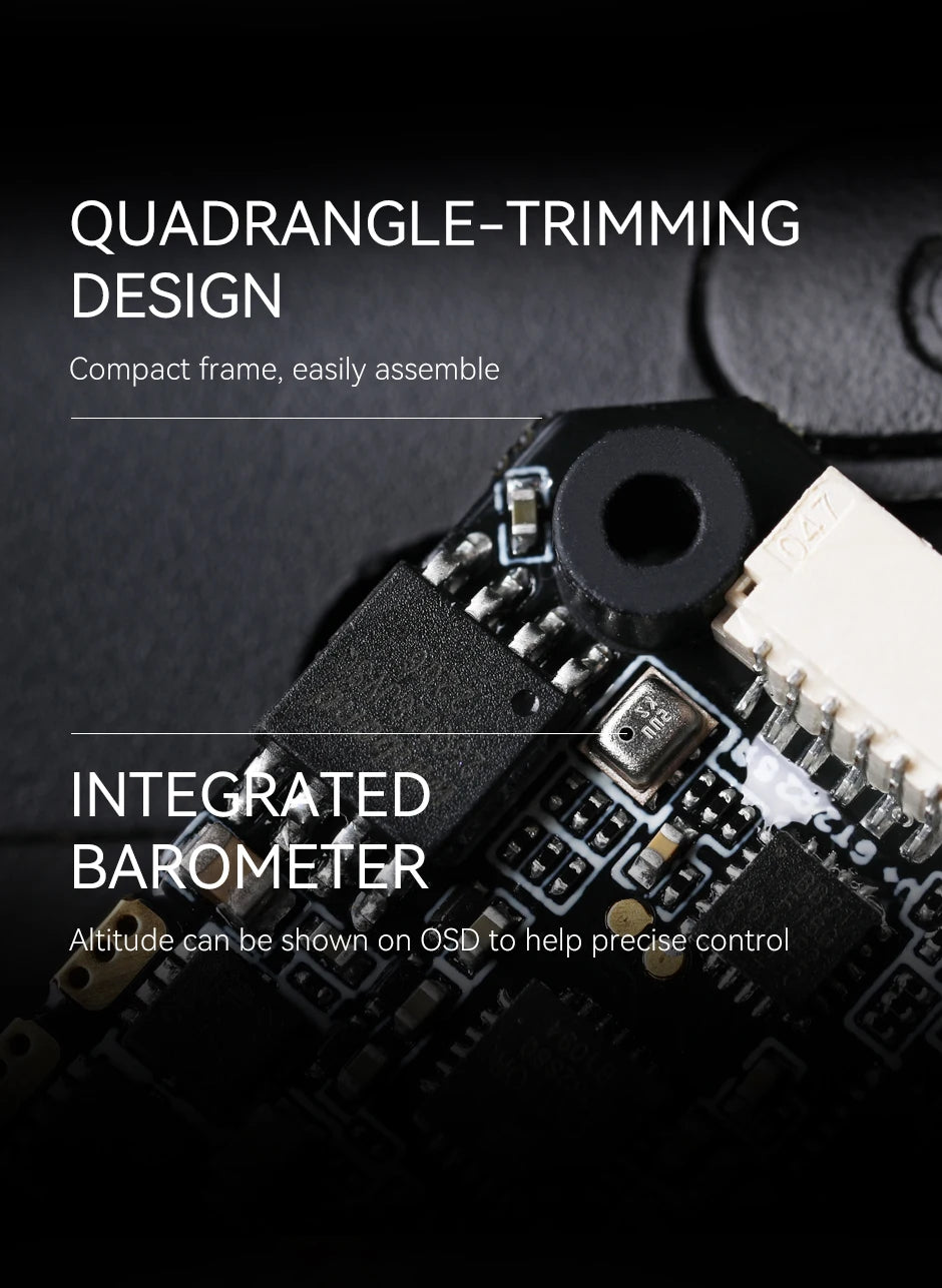 T-MOTOR F7 35A/45A 2-6S AIO - Flight Controller With MPU series Gyroscope Compatible P1804/F2204/F2203.5 Motors 10 T-MOTOR F7 35A/45A 2-6S AIO, QUADRANGLE-TRIMMING DESIGN Compact frame;, easily assemble