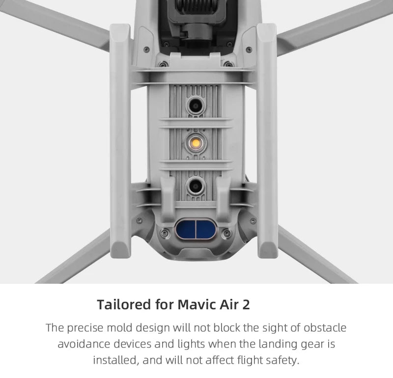 Extensions Landing Gear for DJI Mavic Air 2/2S Drone Extended Leg Quick Release Support Protector for Mavic air 2S Accessories 27 Extensions Landing Gear, mold design will not block the sight of obstacle avoidance devices and lights when the landing gear is