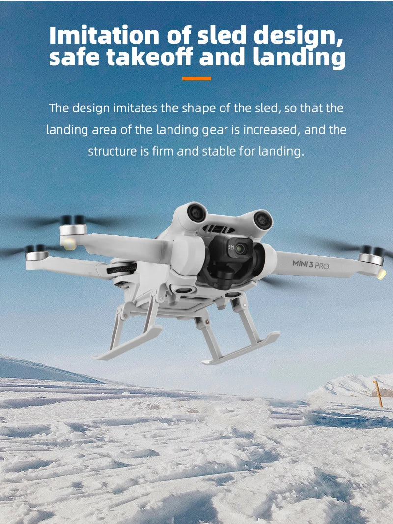 Foldable Landing Gear, design imitates the shape of the sled, s0 that the landing area