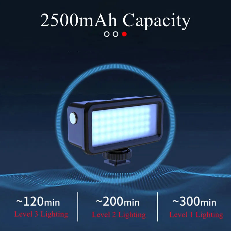 Fill Light Lamp with Frame, 2500mAh Capacity 120min20Omin30Omin Level 